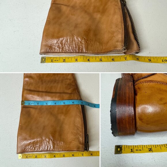 BED STU Tess Distressed Tan Leather Tall Riding Boots BEDSTU Size 8 - Picture 14 of 16